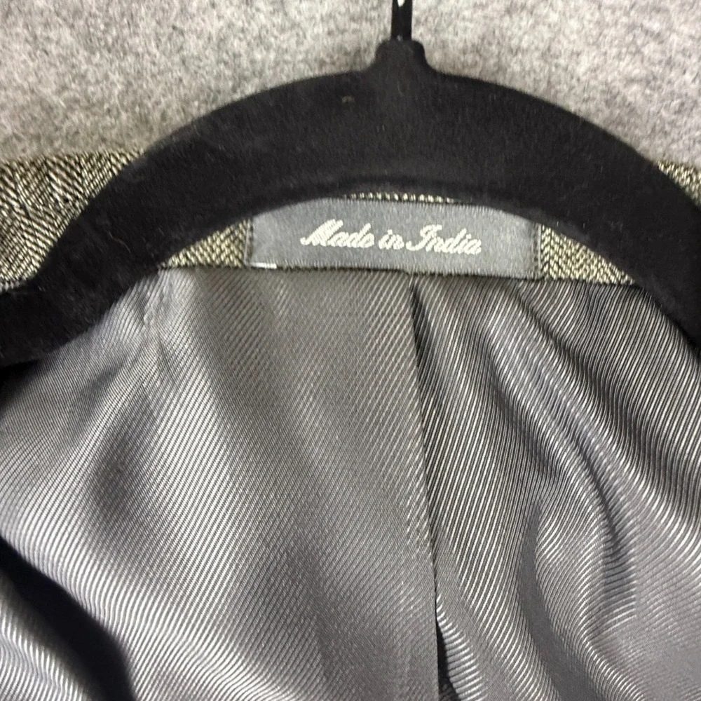 Oscar de la Renta Mens 44L Wool Herringbone 3 Button Blazer Sport Coat Green